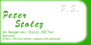 peter stolcz business card